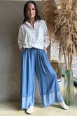 Frisco Deep Cuff Chambray Wide Leg Pant Mid